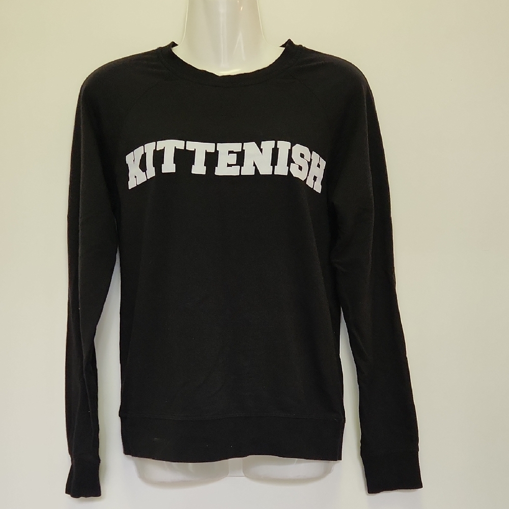 Kittenish Black Crewneck Sweater